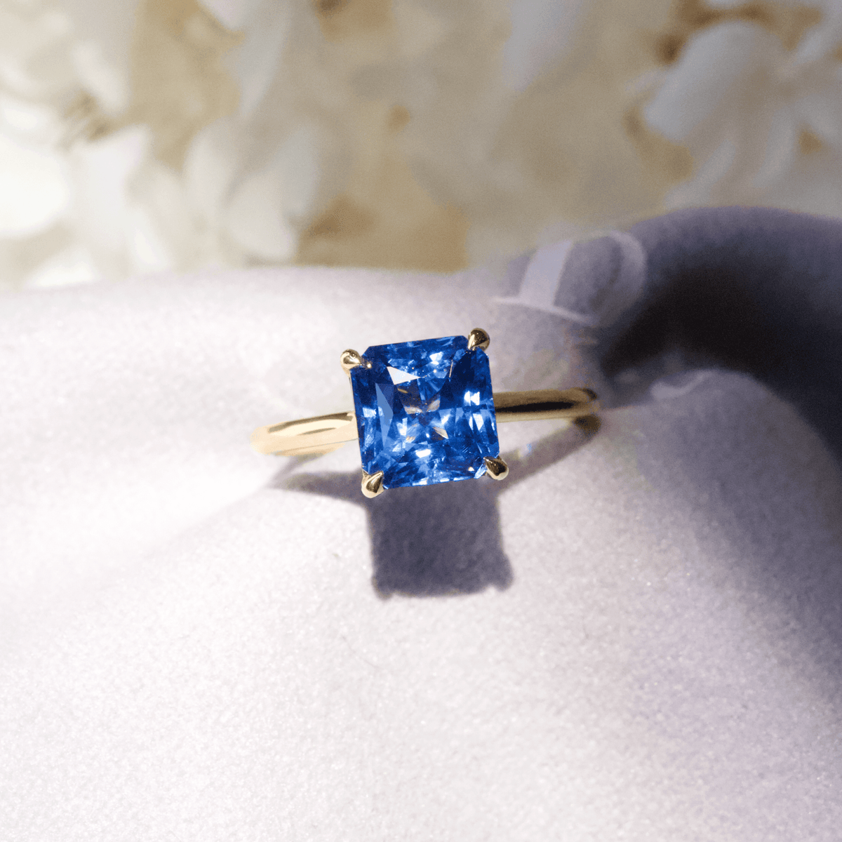 Cornflower Blue Sapphire Solitaire Engagement Ring