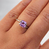 2.11 ct Purple Pink Sapphire Cushion Unheated Ceylon