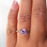 2.11 ct Purple Pink Sapphire Cushion Unheated Ceylon