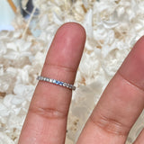 Blue Sapphire Diamond Platinum Wedding Band