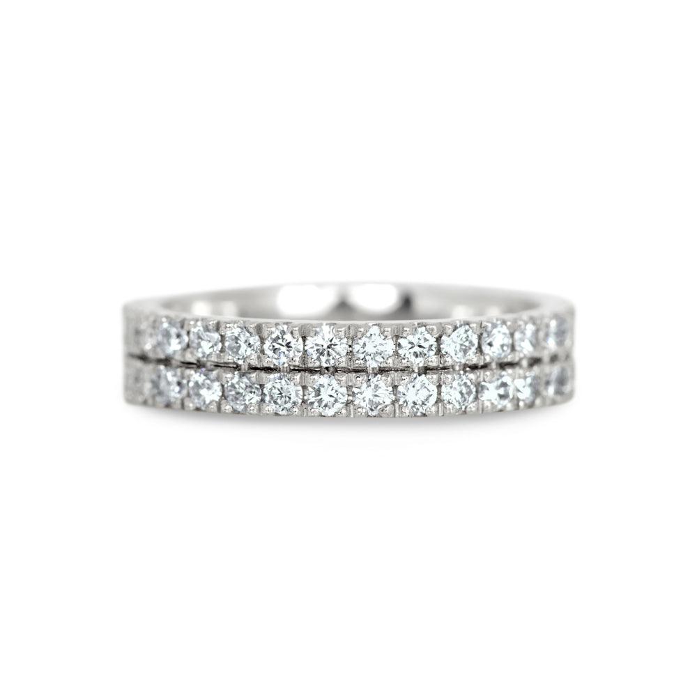 Double Row Diamond Wedding Band