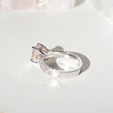 Engraved Apricot Sapphire Engagement Ring