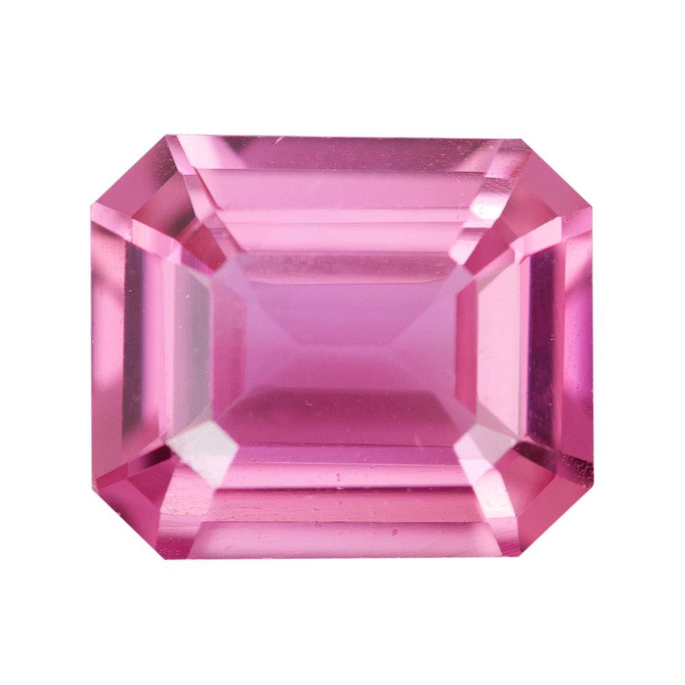 1.15 ct Orangish Pink Sapphire Emerald Cut Natural Unheated