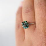 3.06 ct Green Sapphire Emerald Cut Natural Unheated