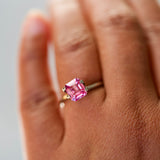 2.02 ct Vivid Pink Sapphire Emerald Cut Natural Heated