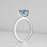 Sky Blue Sapphire Engagement Ring Diamond Band