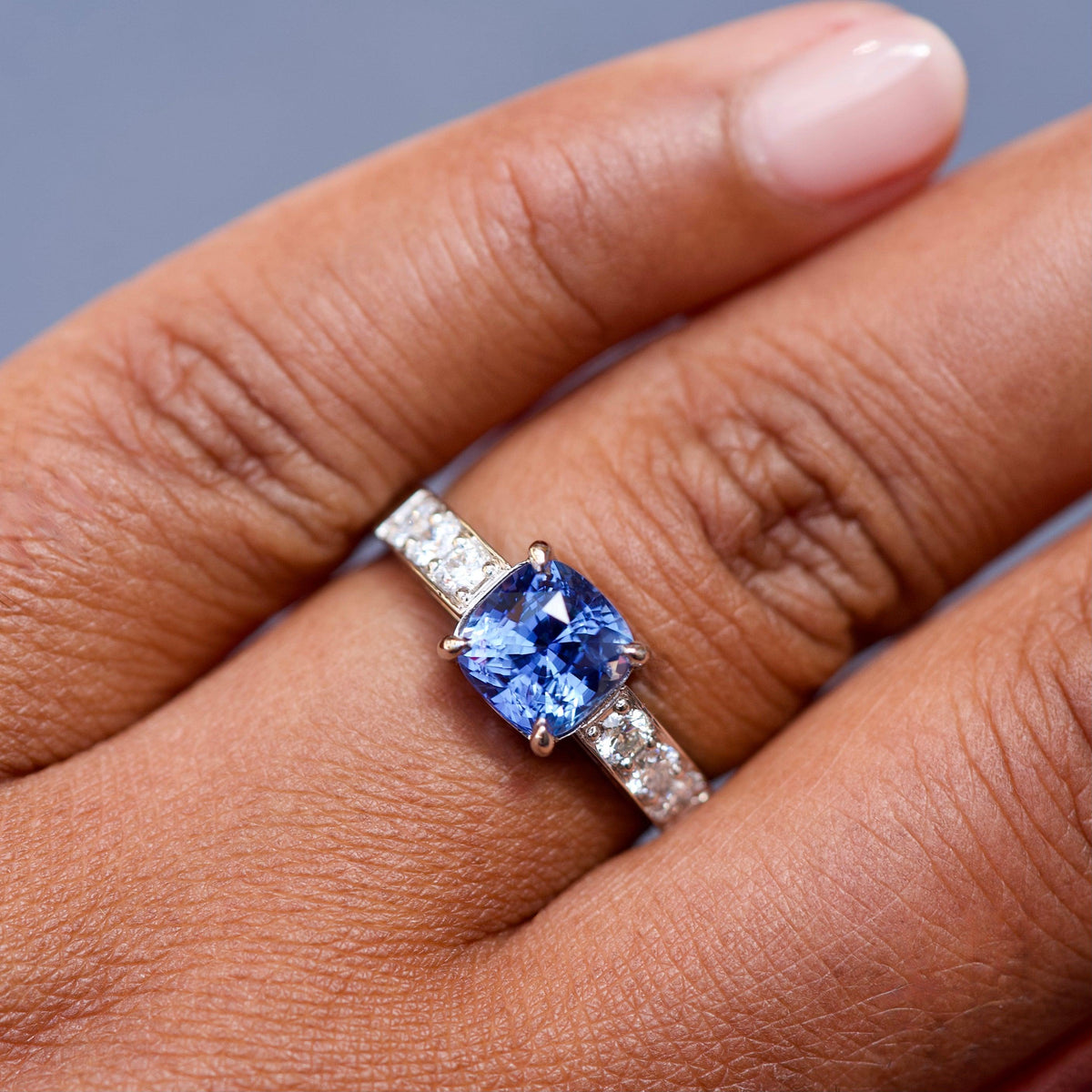 Cornflower Blue Sapphire Platinum Ring