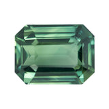 3.06 ct Green Sapphire Emerald Cut Natural Unheated
