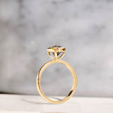 Grey Sapphire Oval Bezel Set Elevated Ring