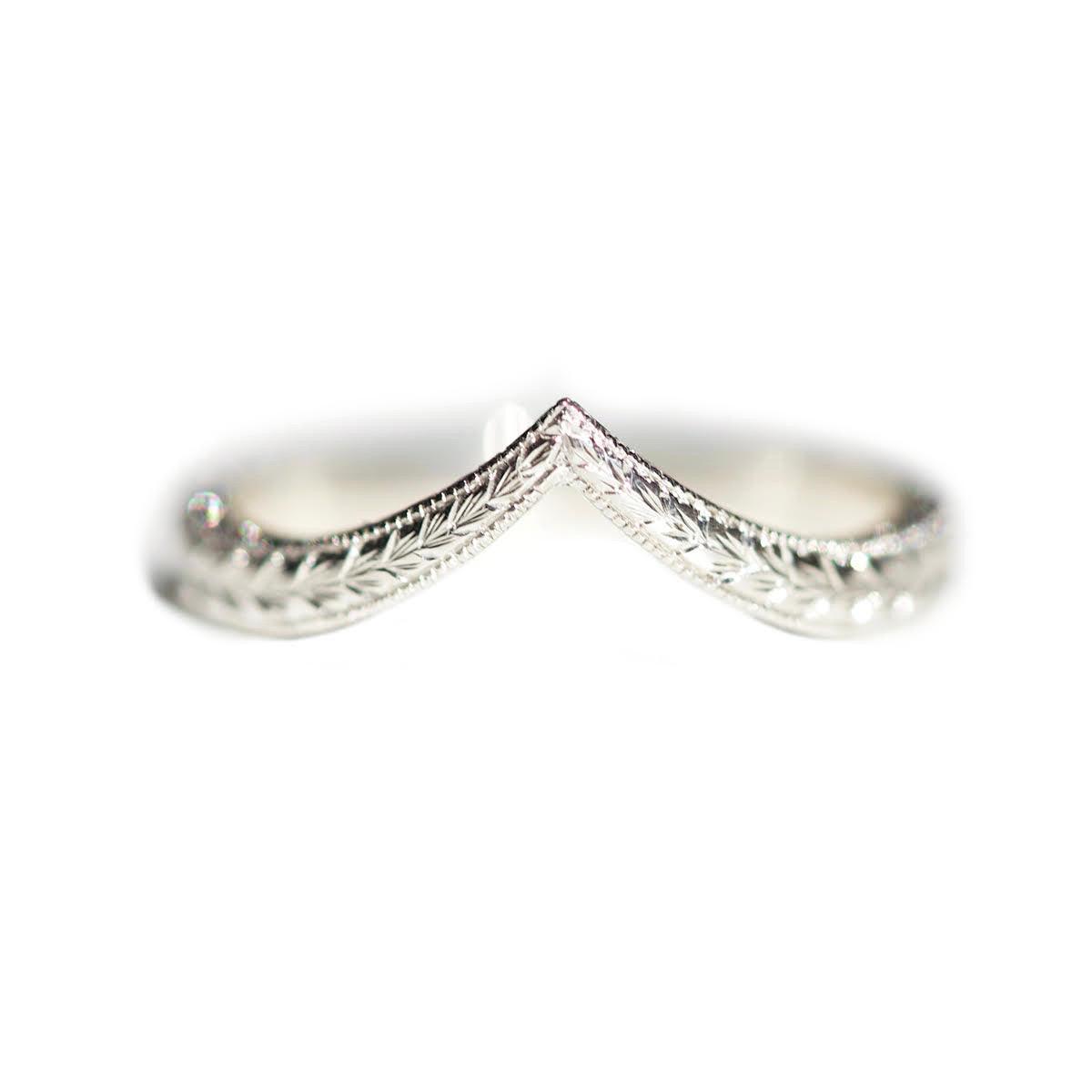 Hand Engraved Platinum Wedding Band