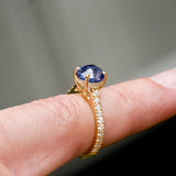 Blue Sapphire Engagement Ring Yellow Gold