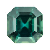 3.31 ct Teal Sapphire Square Emerald Cut Natural Heated