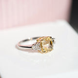 Yellow Sapphire Engagement Ring Trapezoid Diamond