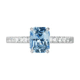 Sky Blue Sapphire Engagement Ring Diamond Band