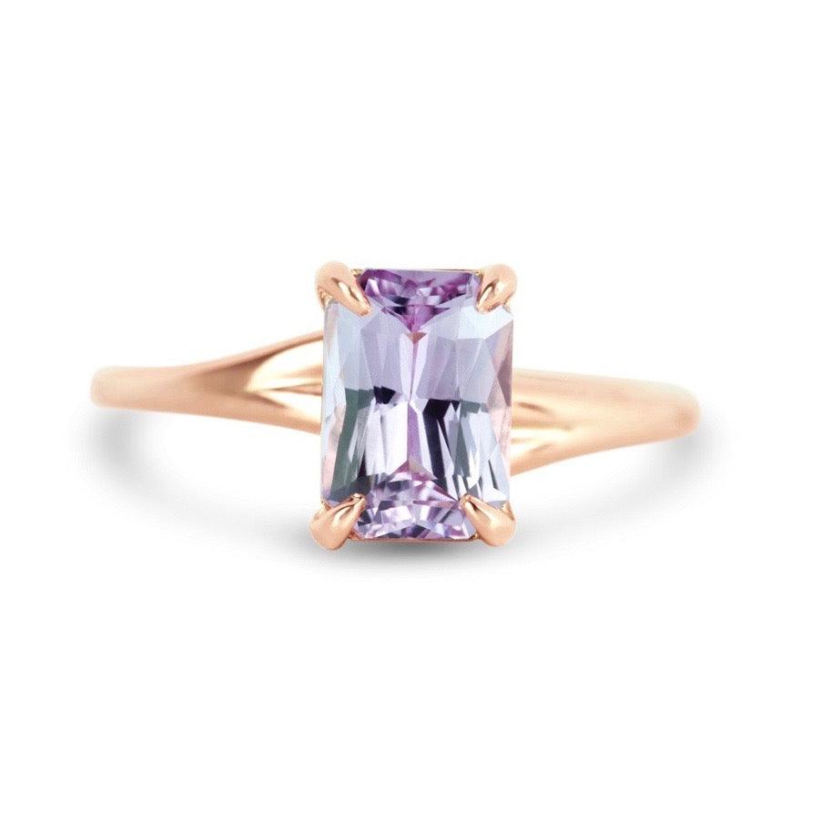 Lilac Sapphire Split Band Engagement Ring Rose Gold