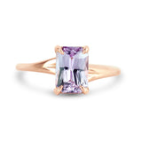 Lilac Sapphire Split Band Engagement Ring Rose Gold