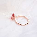 Padparadscha Sapphire Oval Rose Gold Engagement Ring