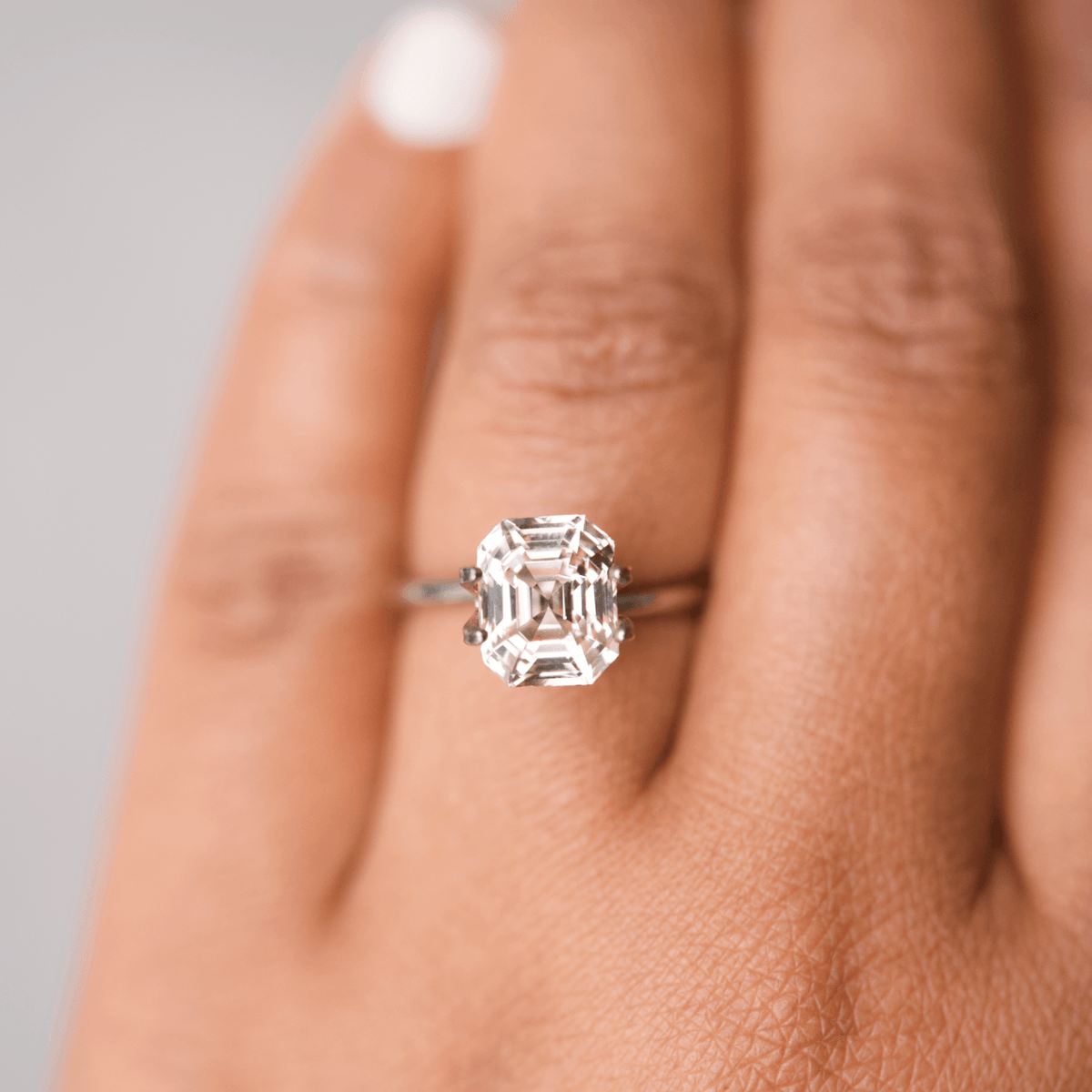 4.49 ct Champagne Sapphire Emerald Cut GIA Certified Unheated