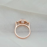 Peach Sapphire Engagement Ring in Rose Gold