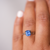 2.08 ct Vivid Cornflower Blue Sapphire Radiant Cut Natural Unheated