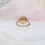 Padparadscha Unheated Sapphire Engagement Ring in Two Tone