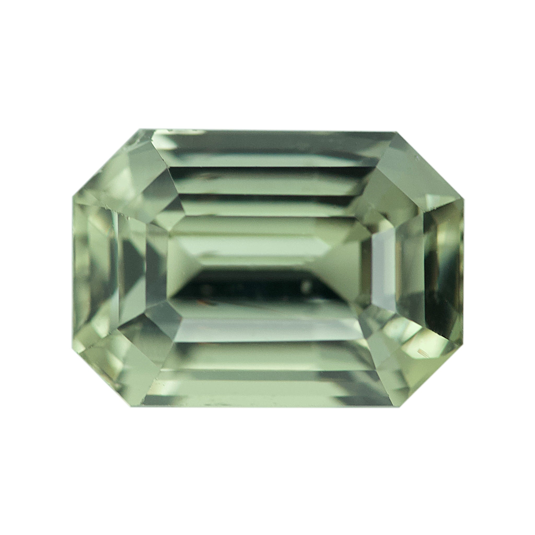 Olive Green Sapphire Emerald Cut Natural Unheated 2 Carat GS1529