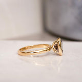 Grey Sapphire Oval Bezel Set Elevated Ring