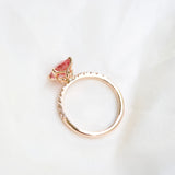 Padparadscha Sapphire Oval Rose Gold Engagement Ring