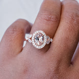 Peach Sapphire Engagement Ring in Rose Gold