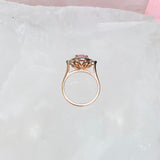 Padparadscha Unheated Sapphire Engagement Ring in Two Tone