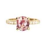 Padparadscha Sapphire Oval Rose Gold Engagement Ring