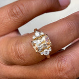 Peach Sapphire Yellow Gold Engagement Ring