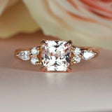 Peach Sapphire Engagement Ring in Rose Gold