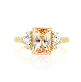Peach Sapphire Yellow Gold Engagement Ring