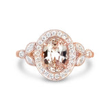Peach Sapphire Engagement Ring in Rose Gold