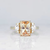 Peach Sapphire Yellow Gold Engagement Ring