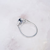 Pear Violet Blue Sapphire White Gold Engagement Ring