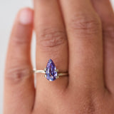 2.00 ct Violet Sapphire Pear Cut Natural Unheated