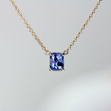 Blue Sapphire Pendant in Yellow Gold