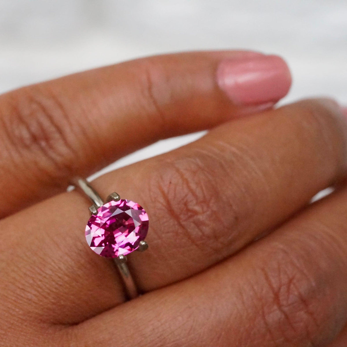 2.10 ct Vivid Pink Oval Cut Sapphire Heated Madagascar