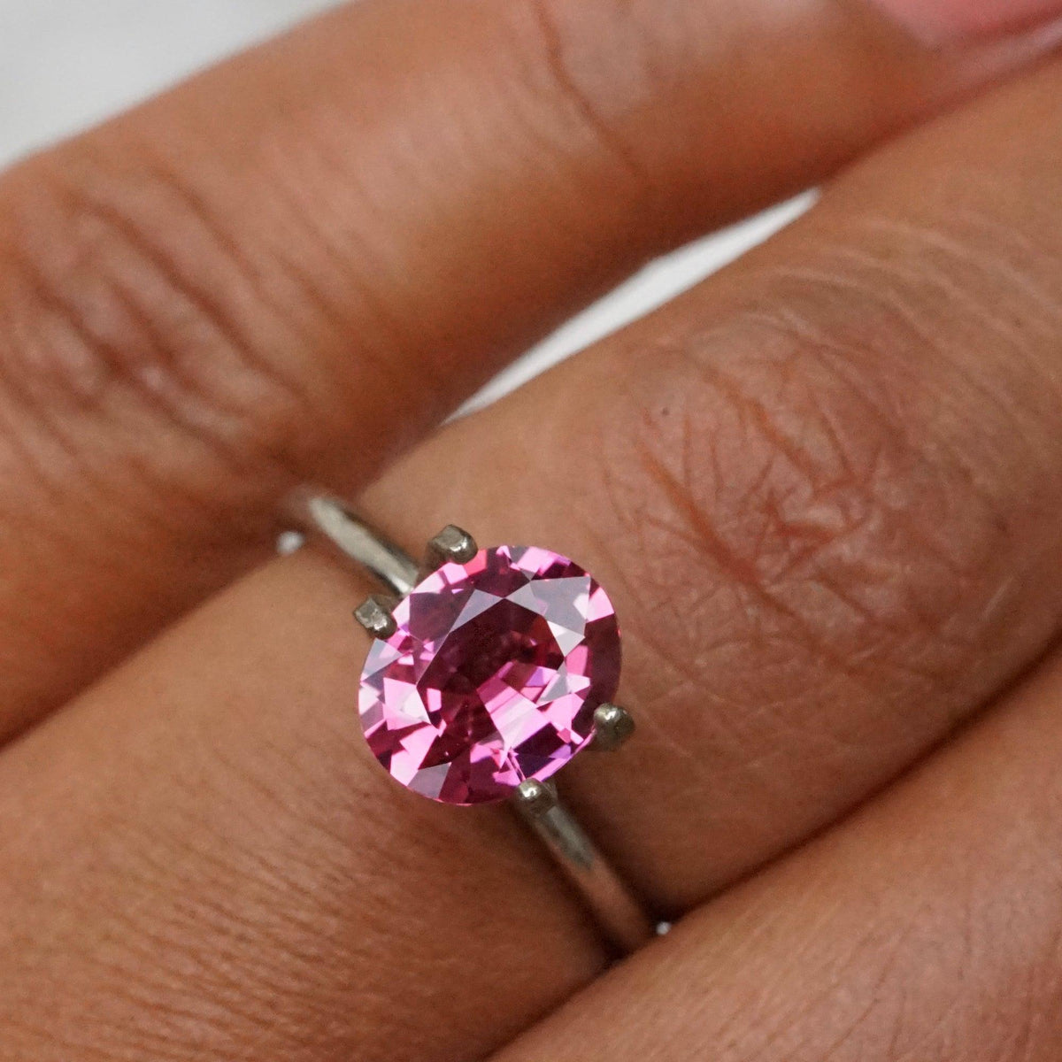 2.10 ct Vivid Pink Oval Cut Sapphire Heated Madagascar
