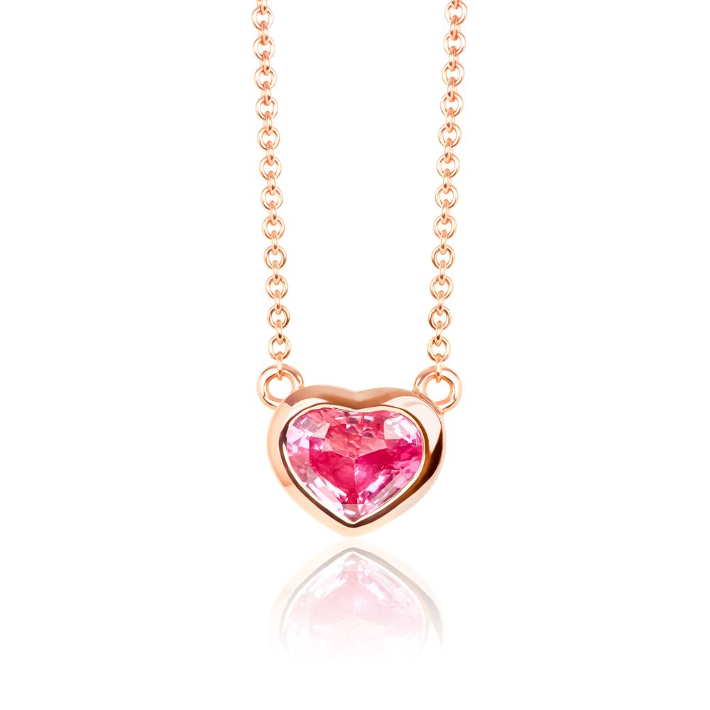 Heart Pink Sapphire Necklace