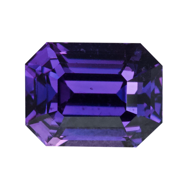 2.54 ct Purple Sapphire Emerald Cut Unheated Madagascar