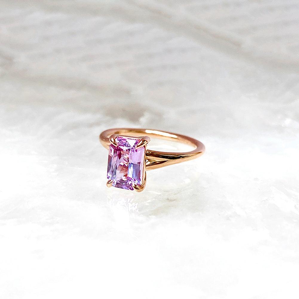 Lilac Sapphire Split Band Engagement Ring Rose Gold