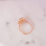 Peach Champagne Sapphire Trilogy Engagement Ring