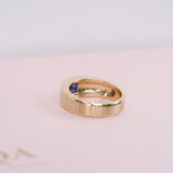 Royal Blue Sapphire Men's Signet Ring Yellow Gold