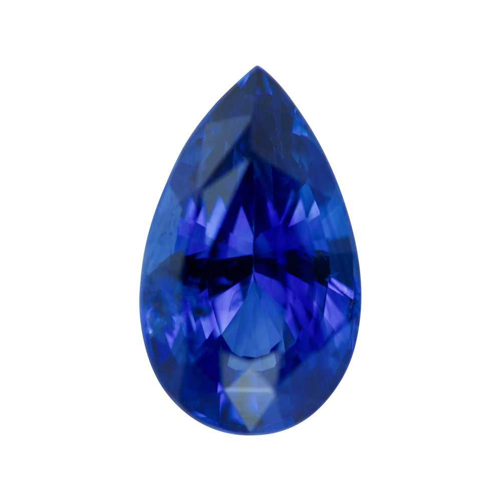 1.65 ct Royal Blue Sapphire Pear Shape Natural Heated Gems