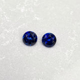 3.94 ctw Royal Blue Sapphire Round Pair Heated Ceylon