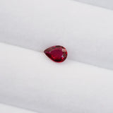 0.74 ct Pigeon Blood Red Ruby Pear Cut Unheated