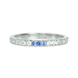 Blue Sapphire Diamond Platinum Wedding Band
